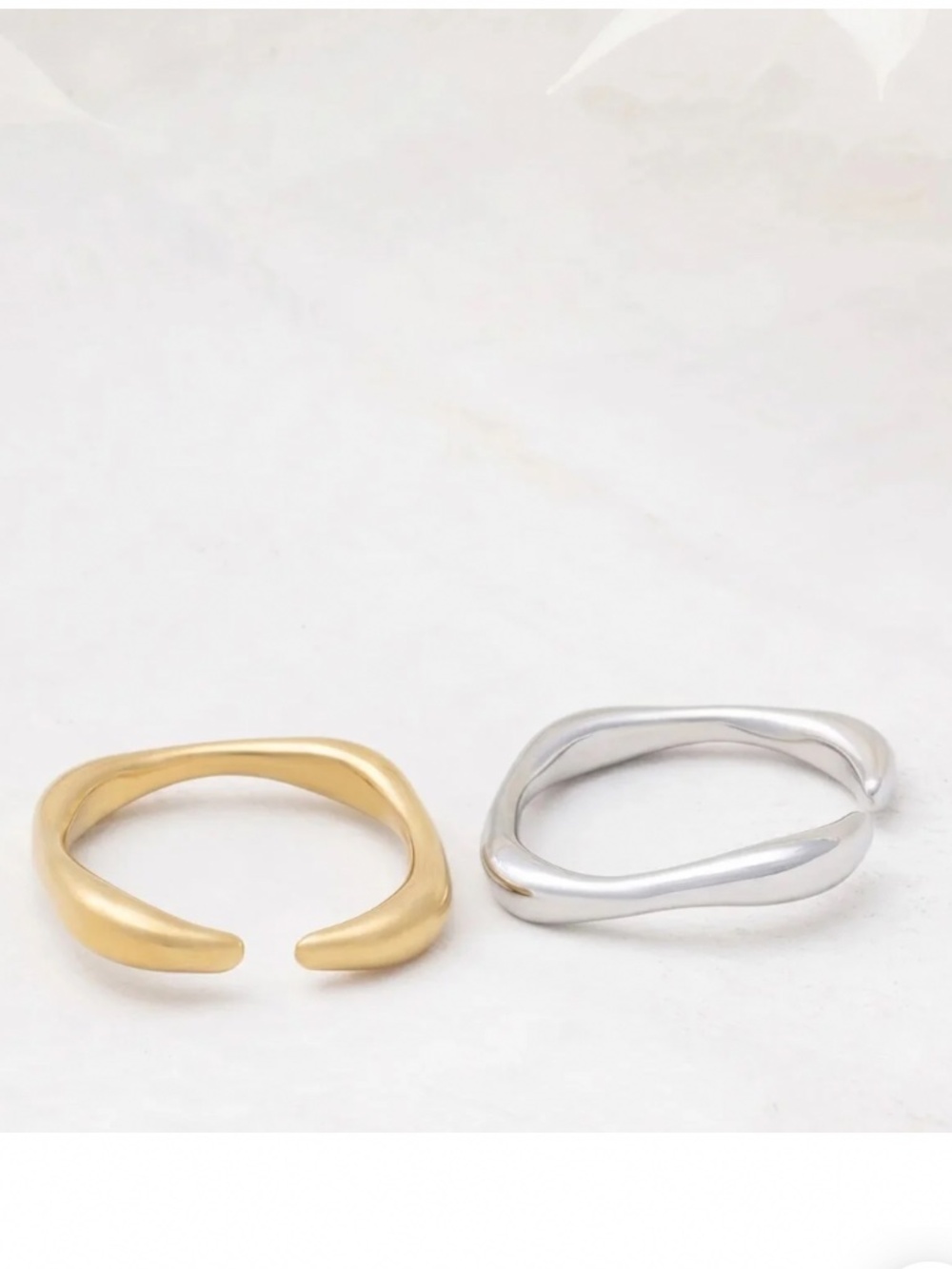 Ring 18K Gold PVD Stainless Steel Adjustable Simple Ring